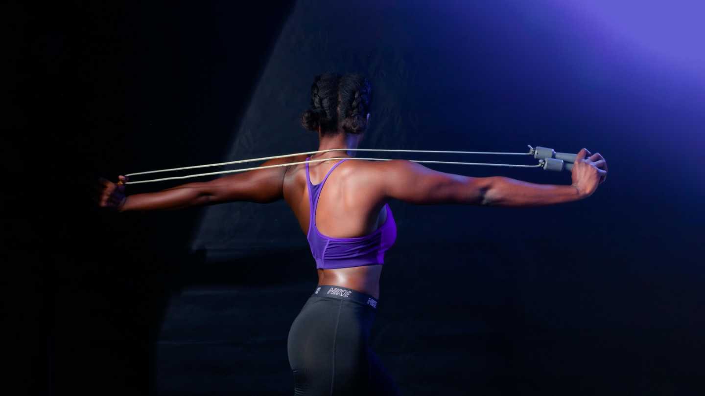 Woman with Resistance Bands